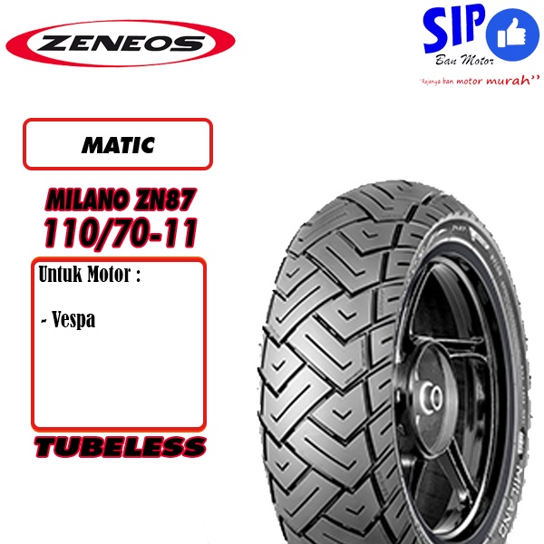 Ban motor Vespa Zeneos Milano 110 70 11 Tubeless