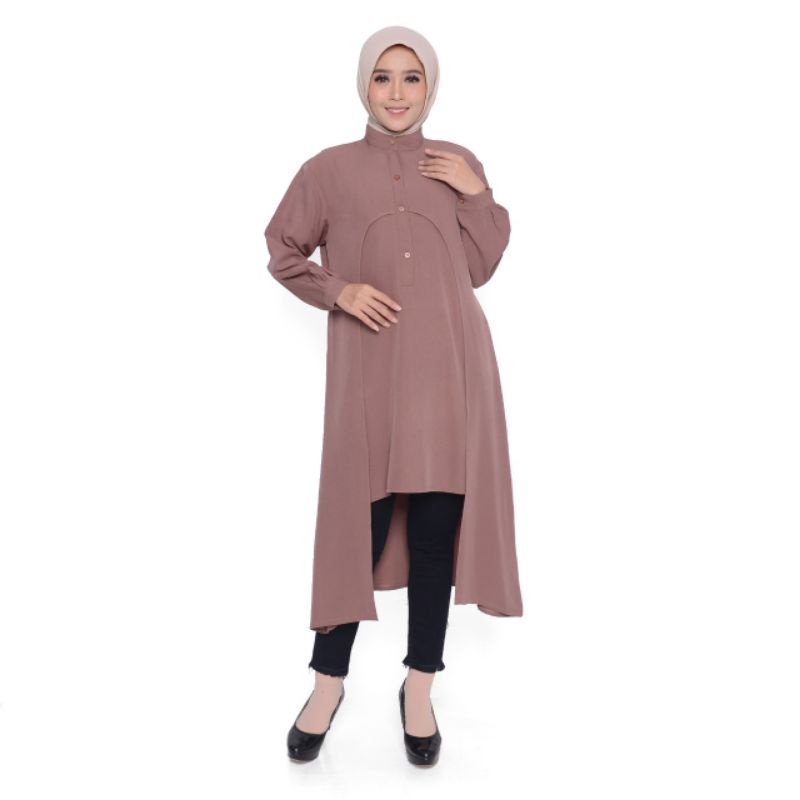 TUNIK/ATASAN WANITA BAJU LONG TUNIK KEKINIAN BUSUI MUSLIM