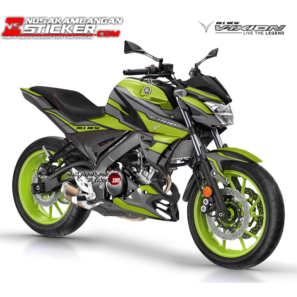 Stiker VIXION R ABU ABU GRAFIS HIJAU