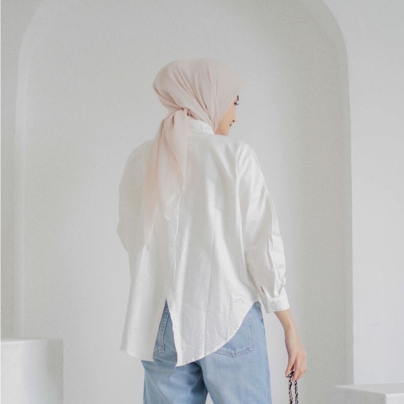 Kemeja Wanita Linen Oversize Nelka Shirt Linen