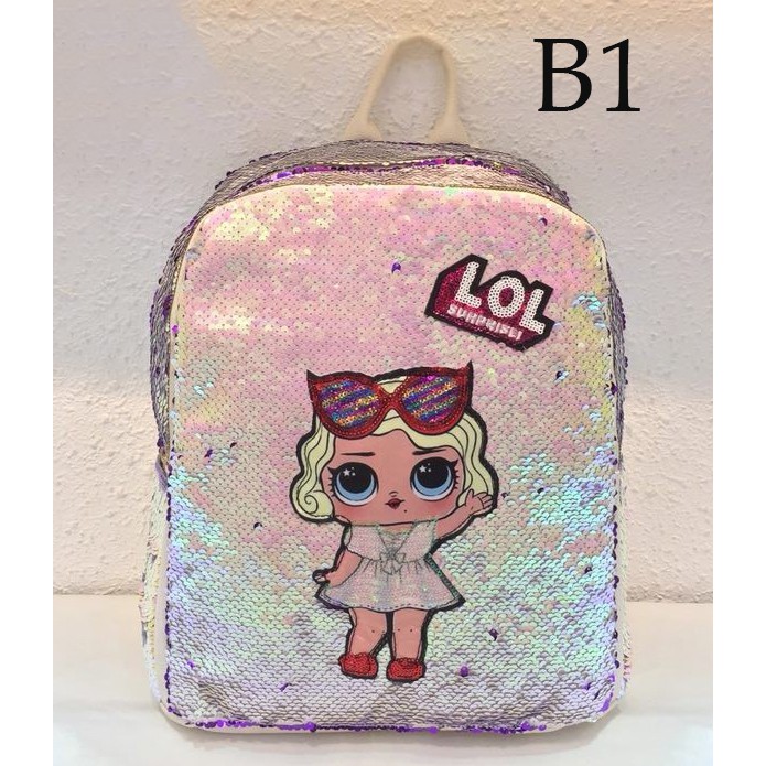 TAS USAP TERMURAH TAS RANSEL TK 12&quot; Gambar Kaca Mata Sequin Usap Payet Manik2 IMPORT