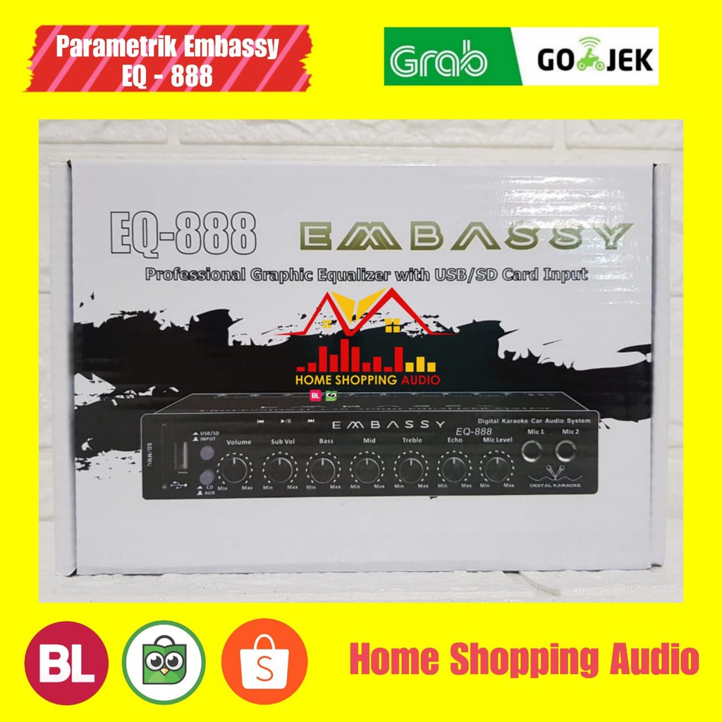 Parametric Equalizer Preamp Karaoke EMBASSY EQ-888 Bluetooth Parametrik Embassy EQ 888