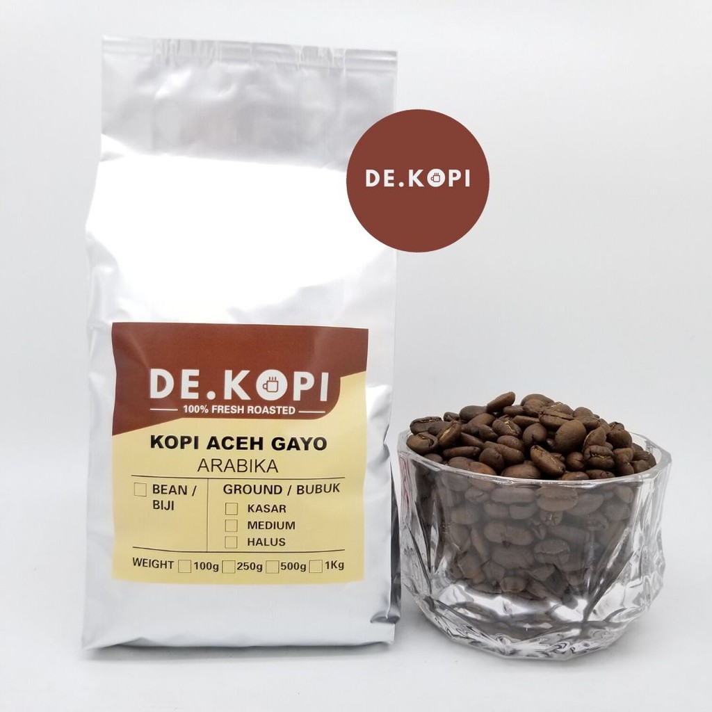 

KOPI ARABIKA ACEH GAYO NATURAL PROCESS 250gr SANGRAI FRESH ROAST JAMIN WANGI AROMA KOPI