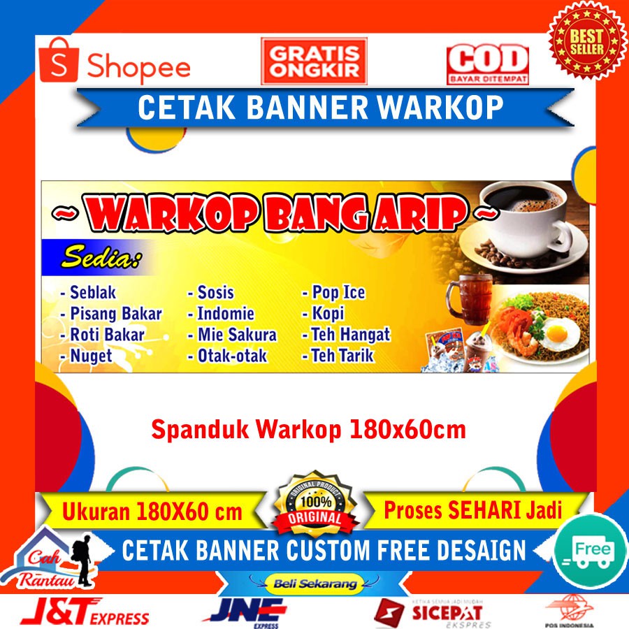 Jual Cetak Spanduk Warkop Banner Usaha Dan Bisnis Warung Kopi Backdrop Promosi Jualan Minuman 8389