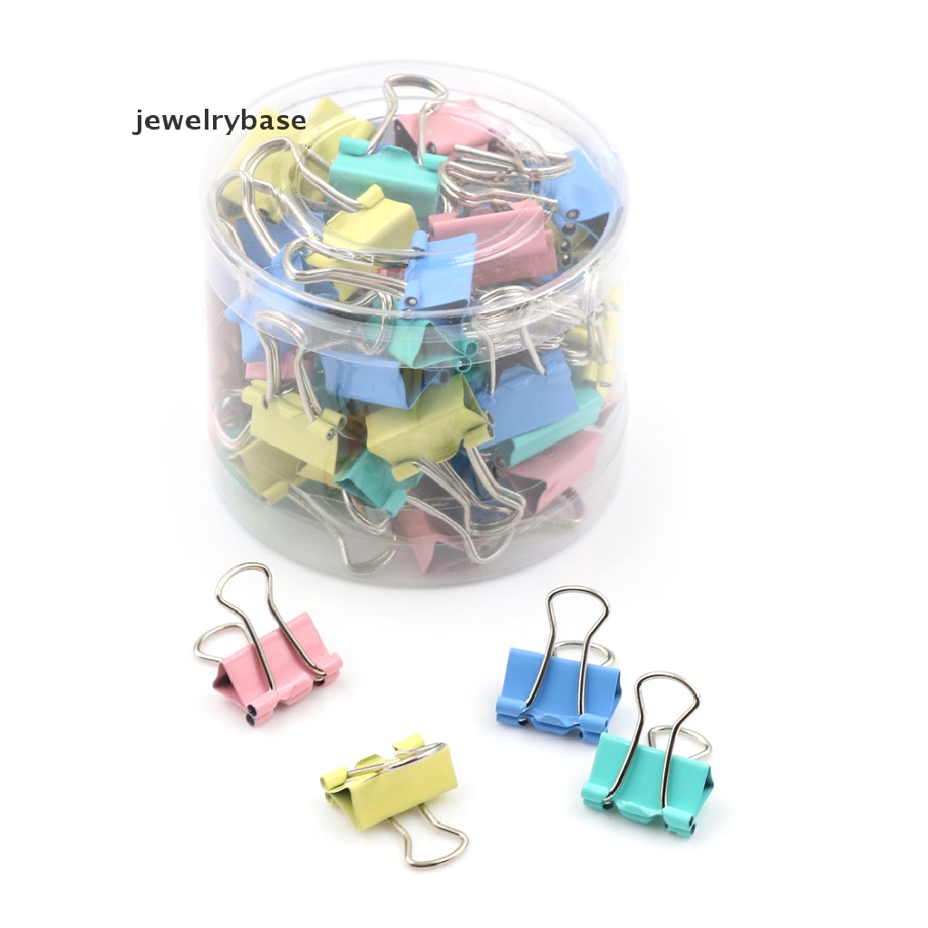 60pcs Klip Holder Kertas Catatan File Binder Bahan Logam Warna-Warni Ukuran 15mm Untuk Kantor