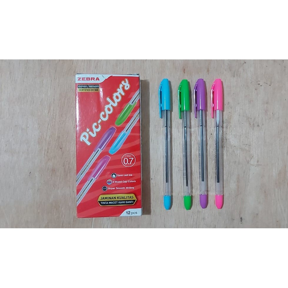 

Pen ZEBRA PICCOLO/PIC-COLORS Pulpen, Ballpoint 0.7 HITAM LUSIN