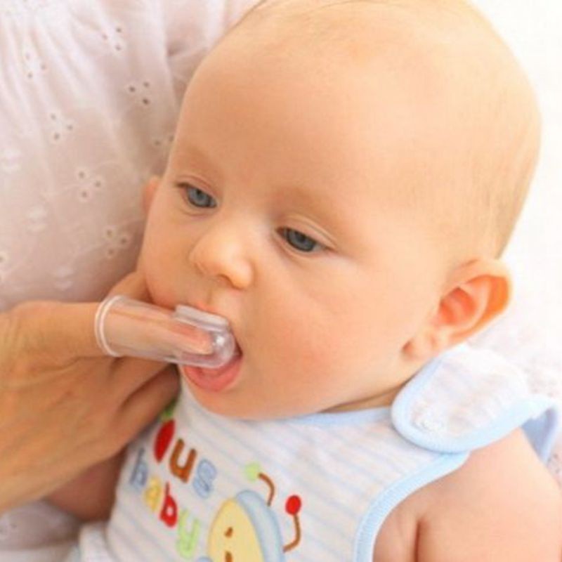 Kiarashafa - Baby Finger Tooth Brush Silicone + Save Box / Sikat Gigi Bayi Silikon Model Jari +Kotak