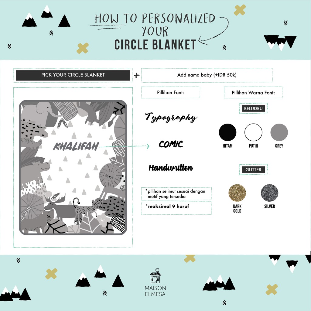 Maison Elmesa Selimut Bayi - Dino Rules! Series (Cotton Combed Baby Terry) - Selimut Bayi Premium