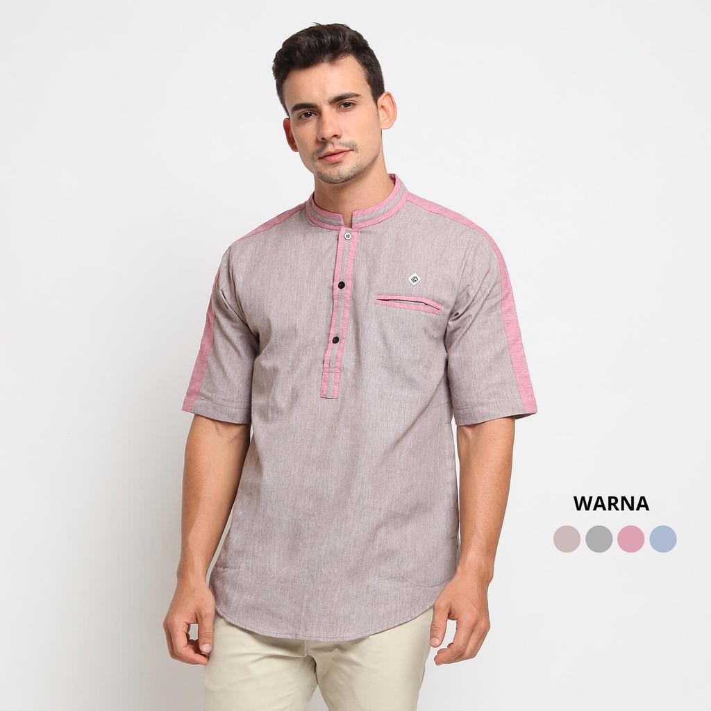 ASLAN COFFEE |ManNeedMe x CW| Baju Koko Pria Lengan Pendek Baju Muslim Kurta Dewasa ORIGINAL