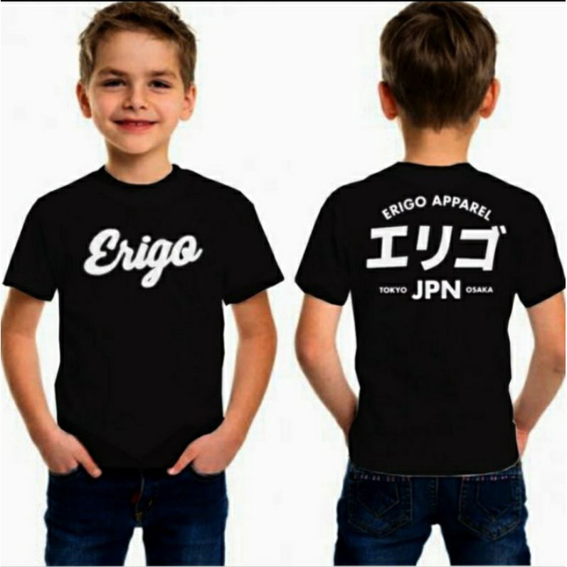 Erigo tokyo kaos anak pria dan wanita gambar depan belakang usia 2-12th