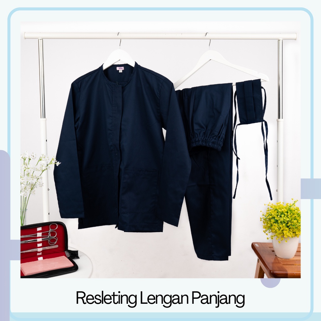 [SCRUB MEDIS RESLETING EDITION] | SPECIAL SIZE SET RESLETING LENGAN PANJANG/Drill Premium/Baju Jaga 