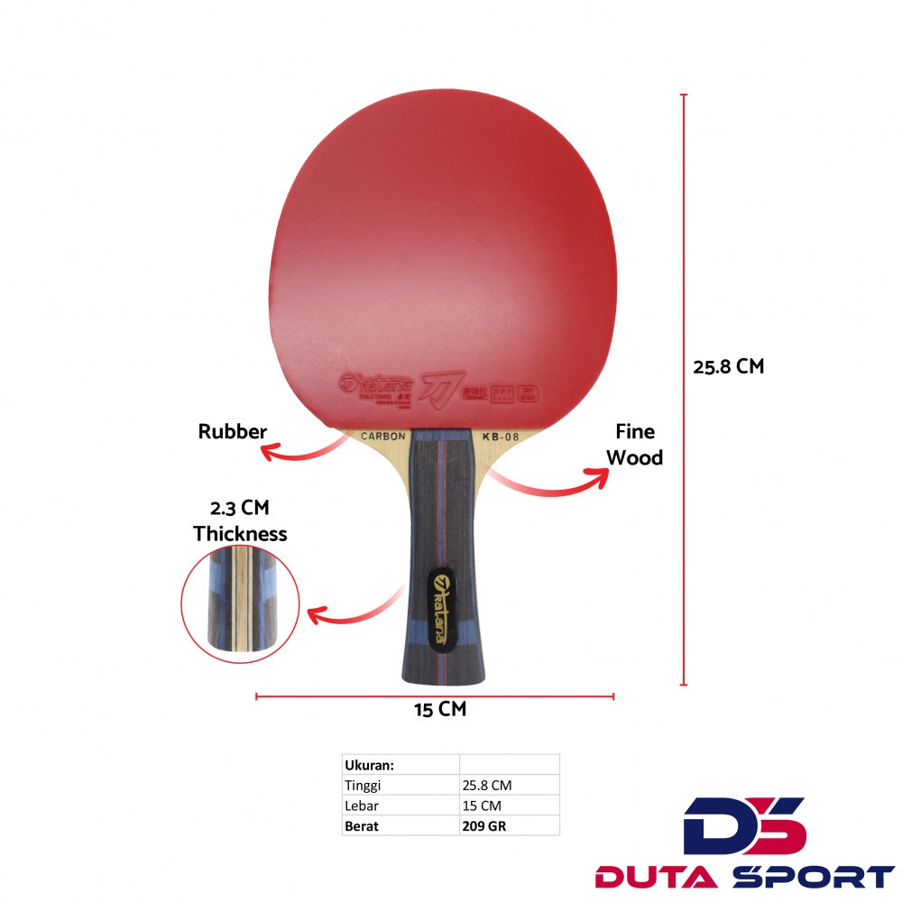 Bat KATANA KB-08 Carbon Bet Tenis Meja Pingpong Original