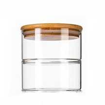 Toples Kaca Penyimpanan Makanan Bamboo Cover INTERNAUL - YS-7061