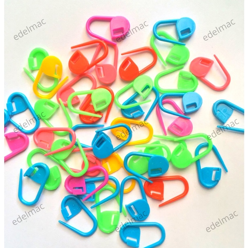 10pc Plastik Klip Rajut Kunci Peniti | Plastic Clip Locking Stitch Crochet Knitting Tools Needle Clip Hook Sewing