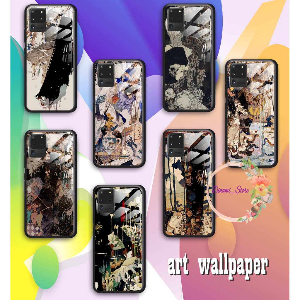 Back case glass ART WALLPAPER Realme C1 C2 C3 U1 2 2 Pro 3 Pro 5 5i 5s Pro 6 Pro X Xt C11 DST1438