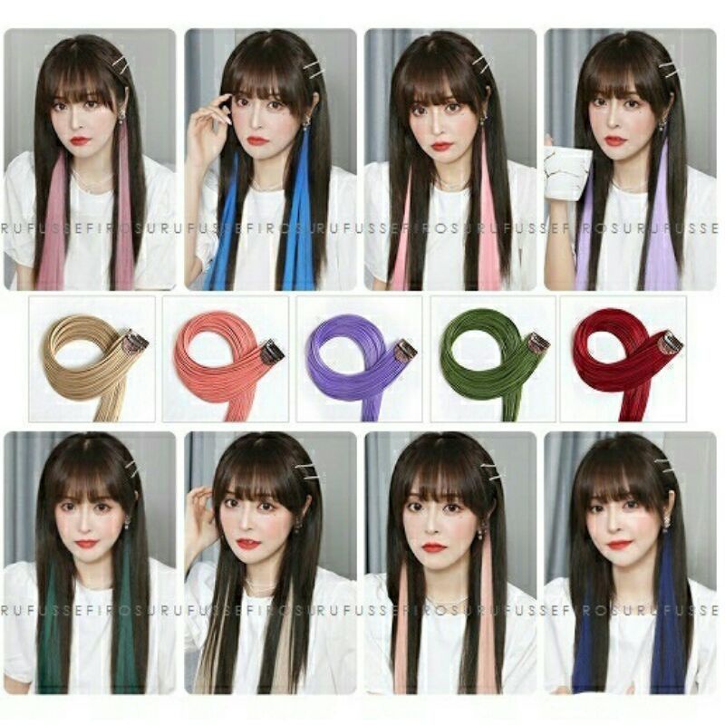 hokkiterus21 HAIRCLIP WARNA wig hair clip colour highlight rambut sambung palsu extension