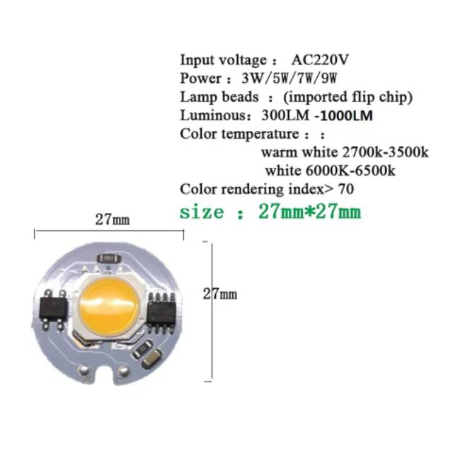 LED COB Chip 9 W AC 220 V 220 V Tidak Ada perlu driver IC Pintar bulb lampu Untuk DIY Lampu Sorot