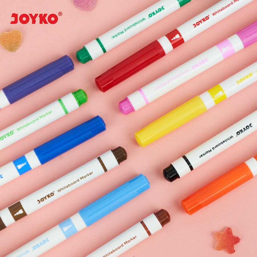 

COLOR WHITEBOARD MARKER JOYKO WMC-63 | SPIDOL SET WARNA PAPAN TULIS 12 WARNA