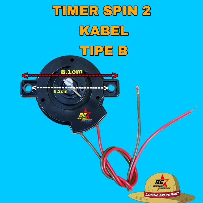 Timer Pengering B Mesin cuci 2 tabung Timer spin 2 Kabel Pengatur