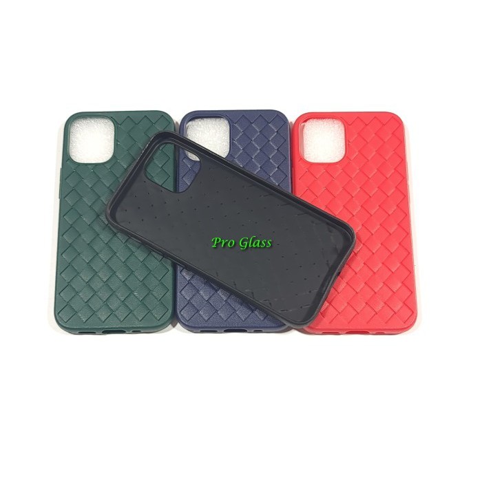 C103 Iphone 12 MINI / 12 / 12 PRO / 12 PRO MAX Premium Braided Leather Style Case Kulit Anyam