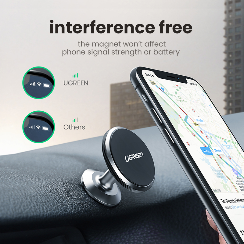 UGREEN Magnetic Car Phone Holder and Ring Stand 360 Degree Magnet Mount Car Holder