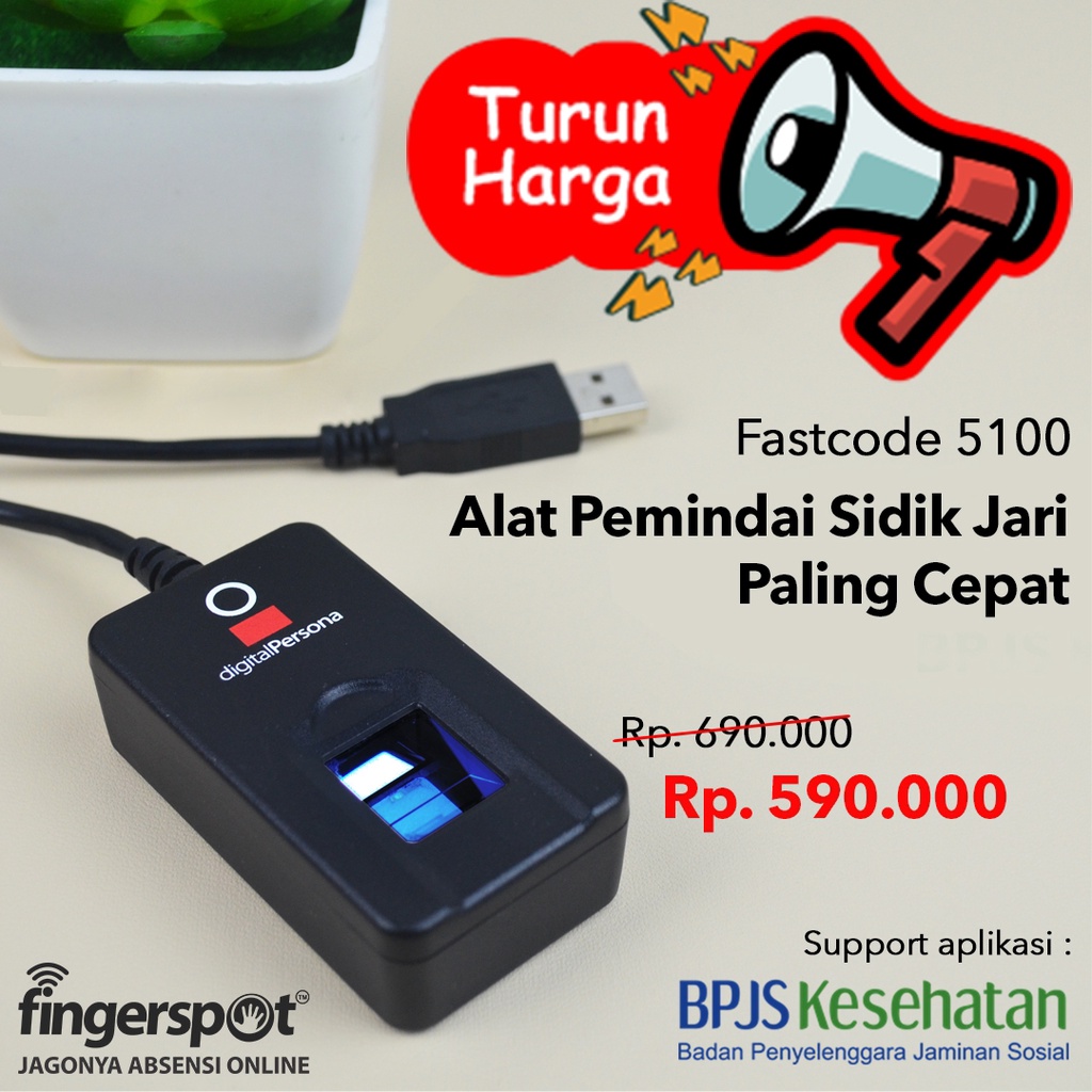 Fingerspot Fastcode 5100 Sensor Sidik Jari dan SDK - Support Aplikasi BPJS Kesehatan