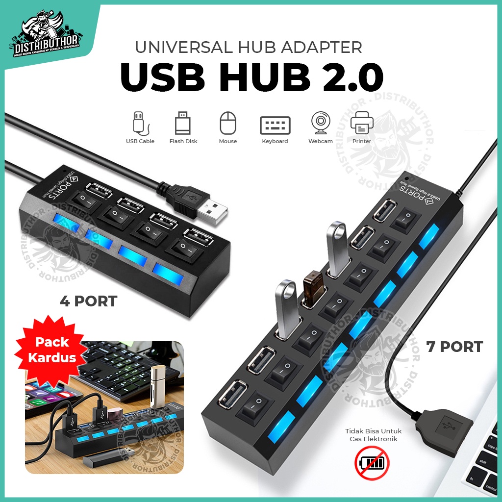 USB HUB tombol on off adapter Port Usb portable colokan Sambungan untuk kabel mouse flashdisk keyboa