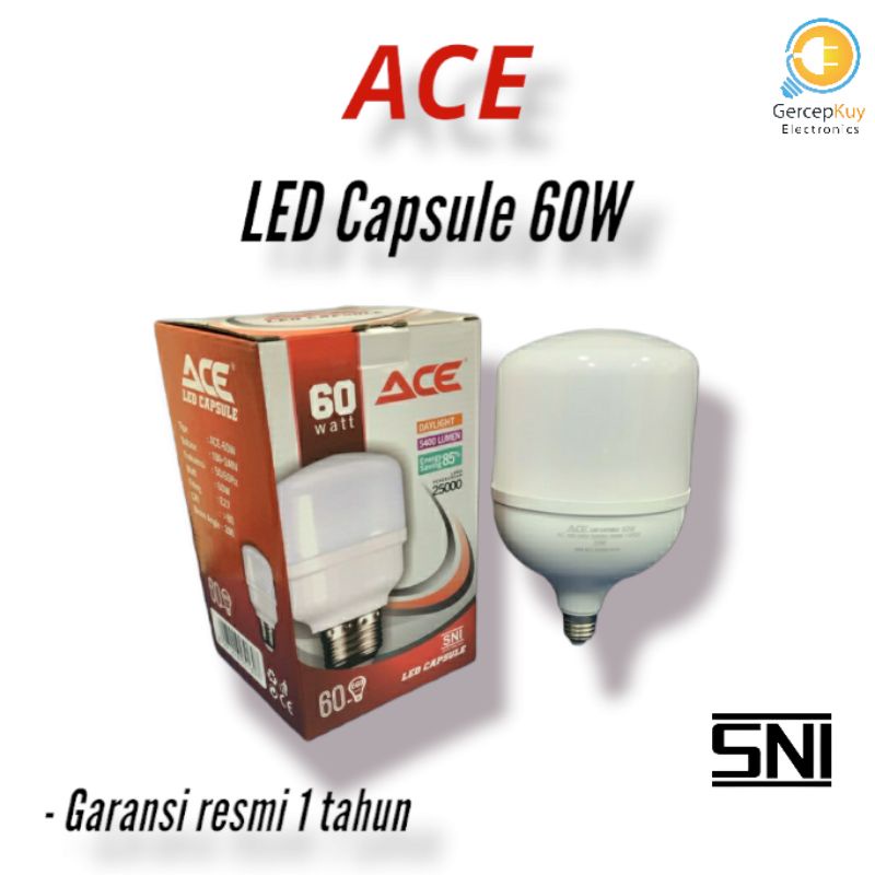 Lampu LED Capsule ACE 60 Watt Putih E27