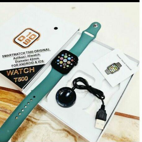 ORIGINAL SMARTWATCH T500 TALI HIJAU ARMY FUNDO  SERIES