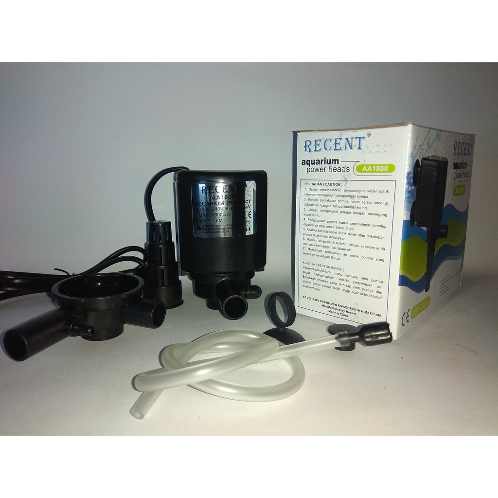 RECENT AA1800 Pompa Celup Filter Air Aquarium Aquascape Hidroponik Submersible Pump Power Head