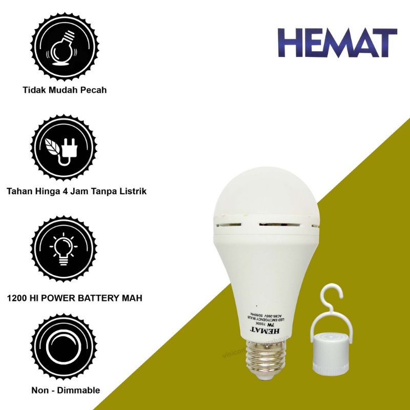 Lampu LED Magic AC/DC Emergency HEMAT 7W 7Watt / 7 W WATT