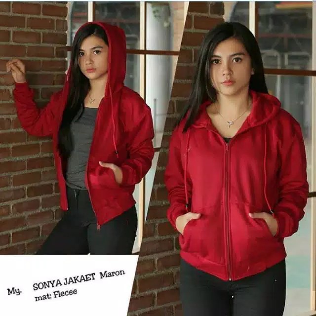 SWEATERPOLOS JAKET HOODIE ZIPPER SIZE M - XXL ( PRIA &amp; WANITA )( UNISEX )