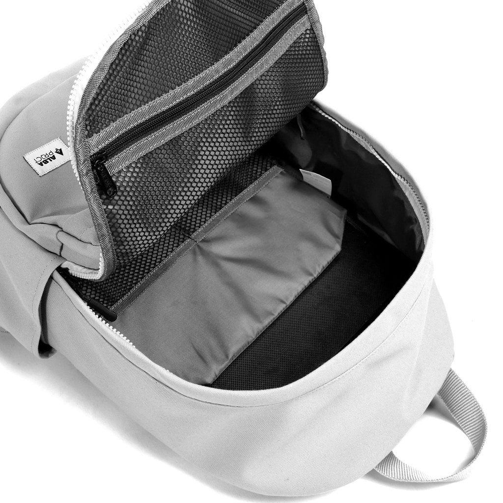 Alba Project - Backpack Aruna (GREY) - Tas Ransel Pria Wanita Water Resistant - Ransel Laptop - Tas Punggung - Tas Sekolah