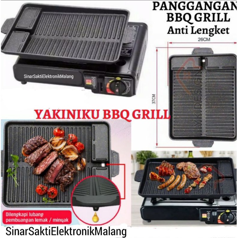 Grill Pan Bbq Korean Alat Pemanggang Yakiniku Panggangan Daging Korea