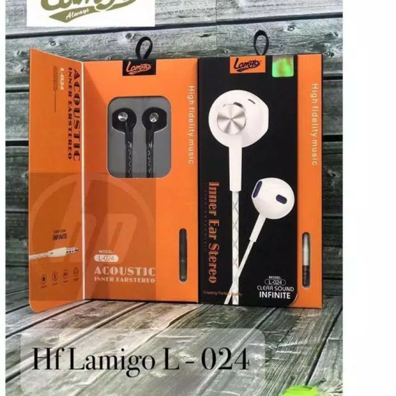 HF HEADSET/EARPHONE LAMIGO L-024 CLEAR SOUND INFINITE DOUBLE SHOT UNIVERSAL JACK 3.5MM