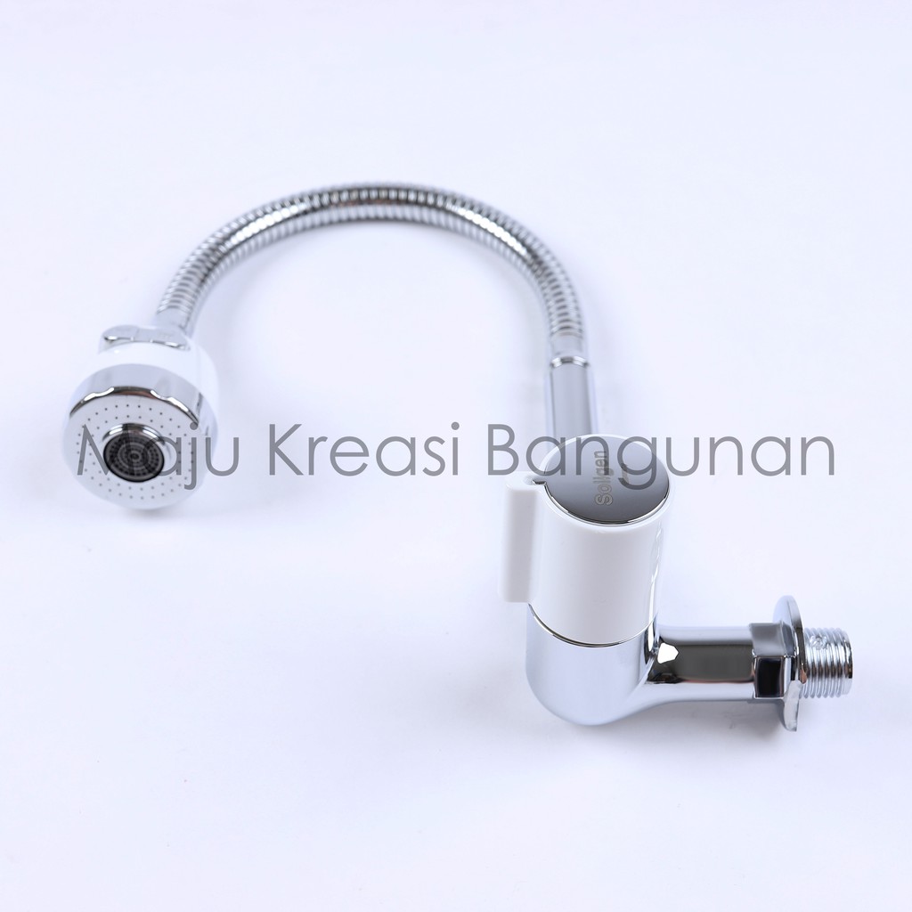 Kran Angsa Fleksibel NEW SOLIGEN PVC Chrome Keran Cuci Piring Tembok Sink WS4 WS4C WS4W Flexible