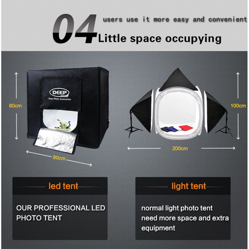 DEEP Photo Studio box 80x80x80 Light Tent Professional Foto studio