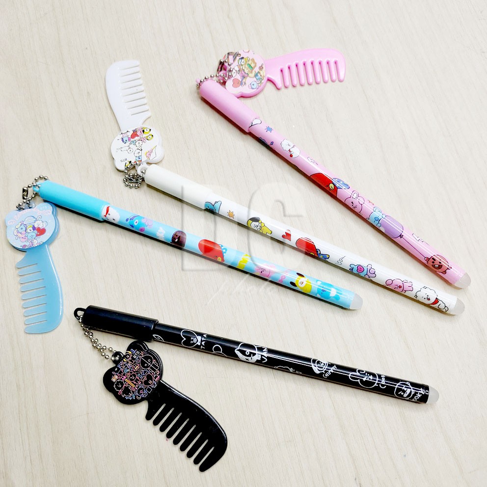 MURAH!!! PULPEN BT21 GANTUNGAN SISIR PENGGARIS BULPEN GEL BTS KPOP KARAKTER