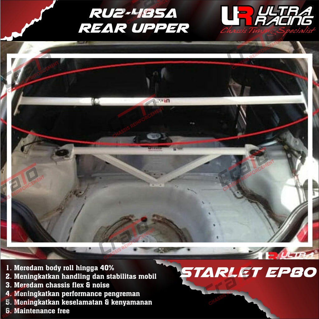 Aksesoris Stabiliser ULTRA RACING Safety Bar - Rear Upper Bar 2 points - Toyota Starlet EP80 EP82 Ka