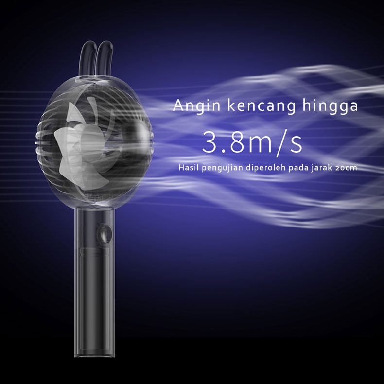 COD✔CYCLONE RABBIT portable fan Kipas Genggam Kipas Angin meja 3-Speed Adjustable 223