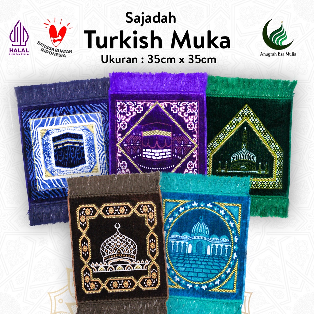 Sajadah Muka Tebal &amp; Lembut | Turkish Muka | Uk. 35x35 | Minimalis | Terlaris | Termurah | Terbaik | Lembut | Tebal | Travel | Simple