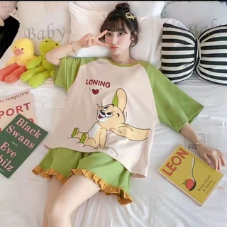 BAJU TIDUR WANITA ONE SET LENGAN PENDEK DAN CELANA PENDEK IMPORT PREMIUM BANYAK MOTIF