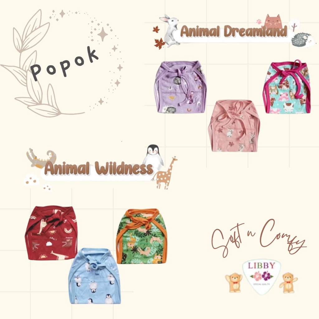 Popok Bayi Libby / Aruchi / Miyo 3 pcs/4pcs (Motif / Warna) Motif Terbaru CBKS