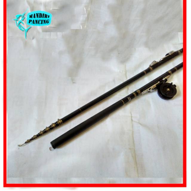 Paket Joran Tegek Custom Oregon Stone 450cm Kolongan plus reel dan senar