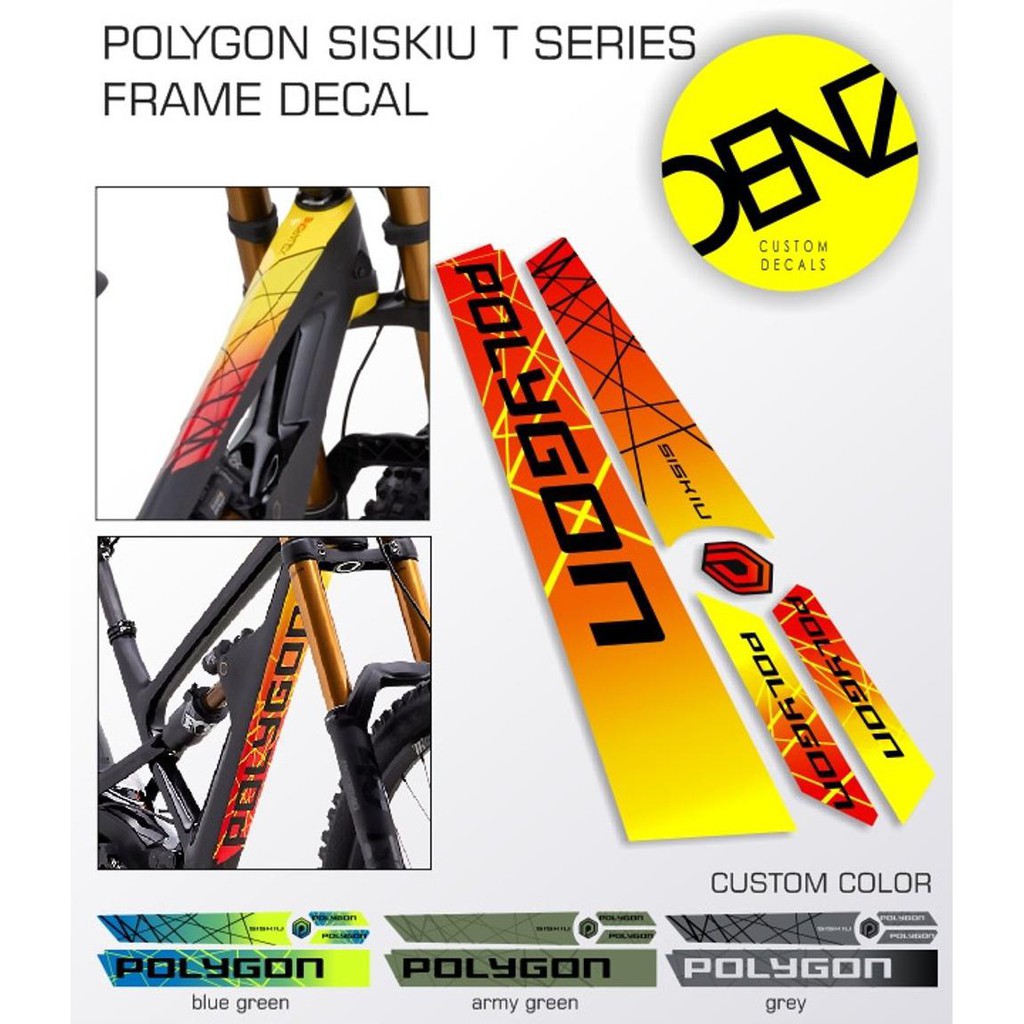 Stiker Frame Polygon siskiu T7 T8 Striping motif Xquerone