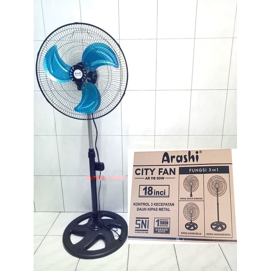 kipas angin 18 city fan arashi ar 118 sdw 3in1 fan aluminium lihat