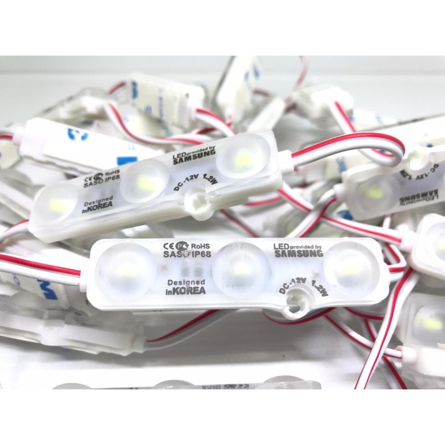 LED MODUL 3 MATA SAMSUNG / LED MODUL STRIP 3 MATA 1,5WATT 12 VOLT - Putih