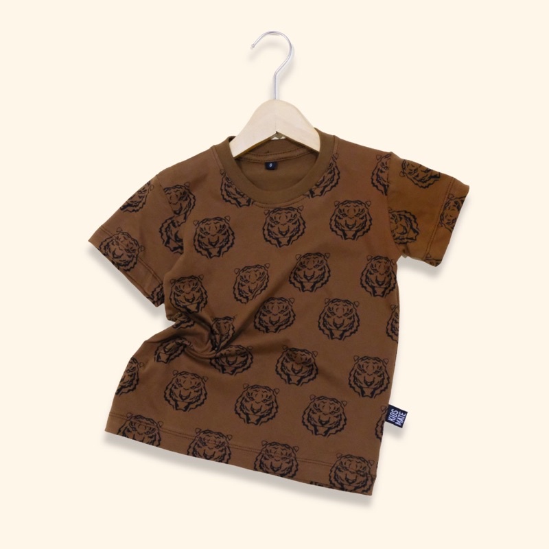 BAJU ANAK LAKI-LAKI 1-10TAHUN | KAOS ANAK LAKI-LAKI FULL PRINT TIGER BROWN BY KIDS MATE