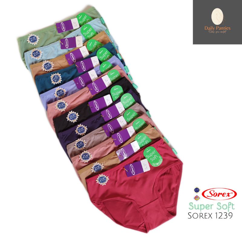 (6pcs) CELANA DALAM WANITA SOREX 1239 SUPERSOFT CELANA DALAM POLIESTER SOREX CD SOREX ASLI DALAMAN S
