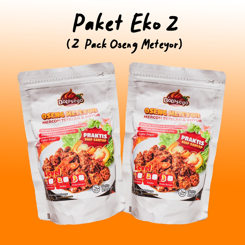 

TERMURAH! BOLOSEGO Paket Eko 2 (2 Pack Oseng METEYOR)